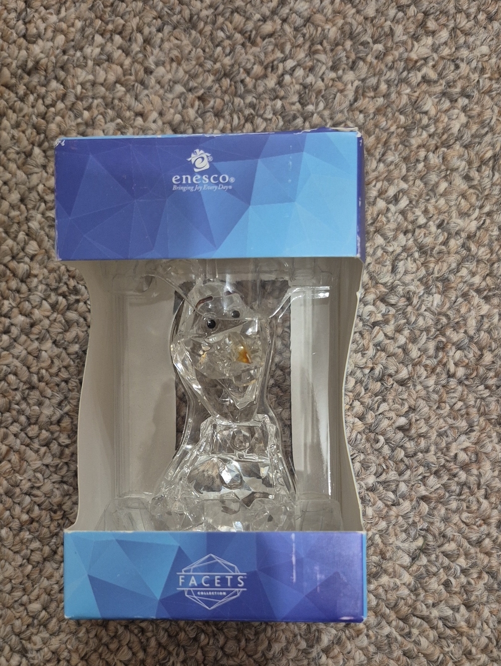 Disney Collection Enesco Clear Acrylic Olaf Frozen Snowman Figurine